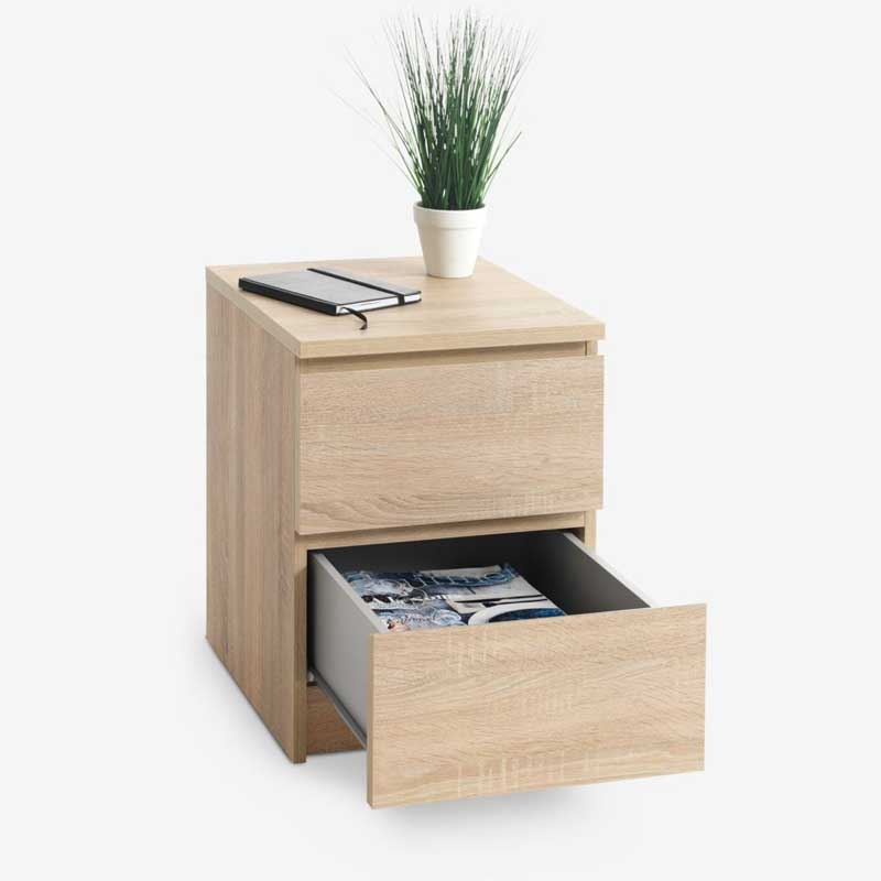 Noćni ormarić Lima 2 fioke hrast - detalj