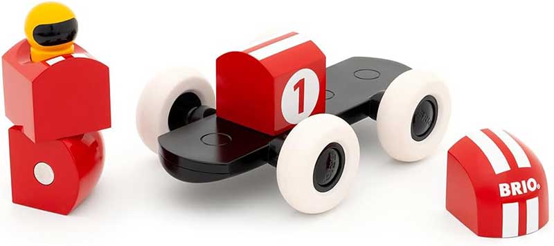 Igračka Trkački automobil od drvenih magnetnih kockica 30485 - detalj