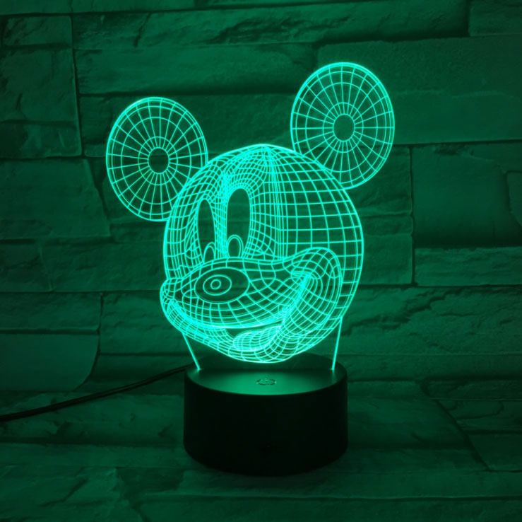 3D Noćna LED Lampa Mickey - detalj