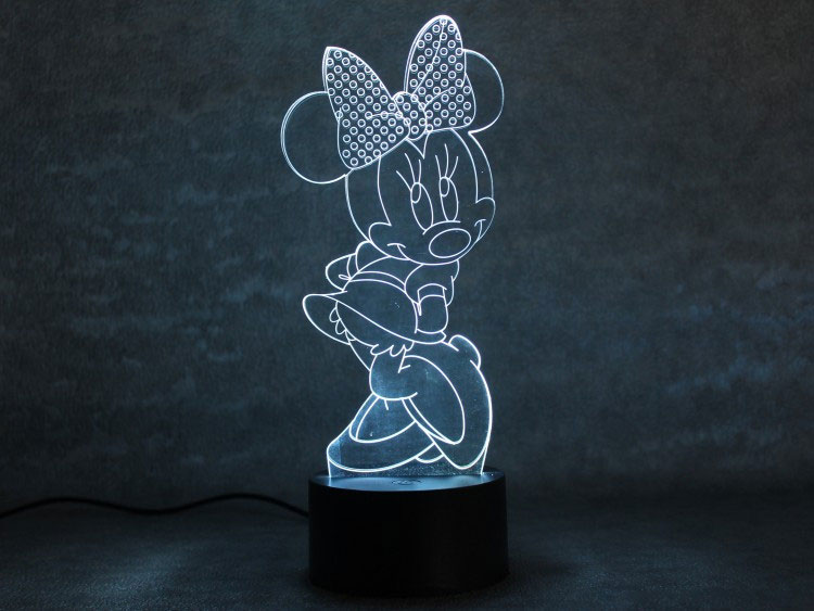 Noćna LED Lampa 3D Minnie Mouse - detalj