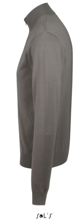 Sols Muški džemper sa rajsferšlusom Gordon Men Grey veličina 3XL 00548 - detalj