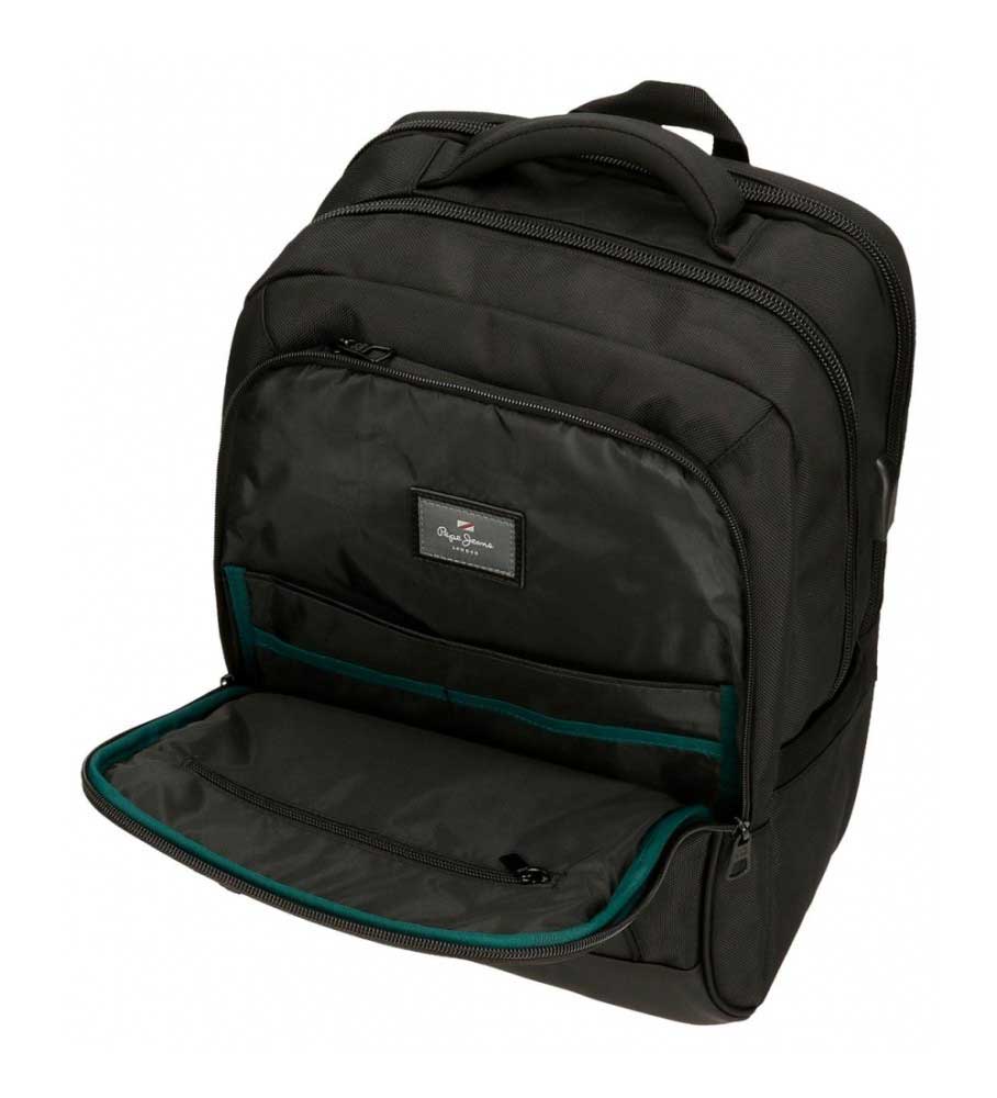 Ranac 44cm sa pregradama za laptop i tablet Pepe Jeans Bromley black 70625 - detalj