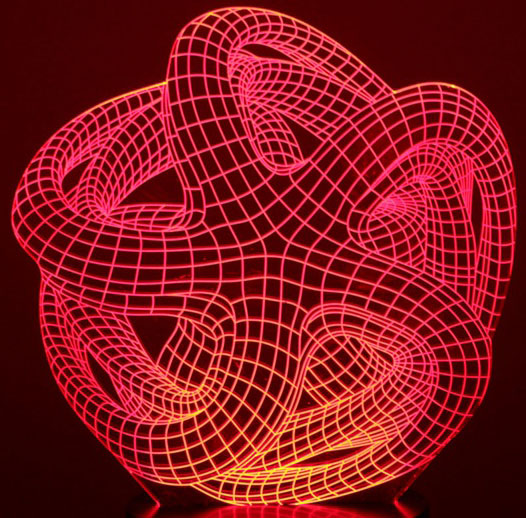 Black Cut 3D LED Lampa Star Multicolor - 9 boja - detalj