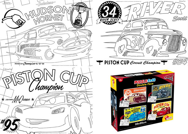 Lisciani Puzzle Cars 3 složi i oboji 36460 - detalj