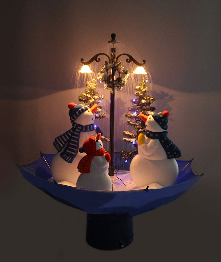 Novogodišnja Dekoracija 170 cm - Lampa, Sneg, Jelke, Sneško, Kišobran - detalj