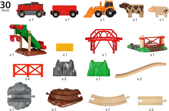 BRIO Igračka Voz i pruga kroz farmu sa životinjama 33984 - detalj