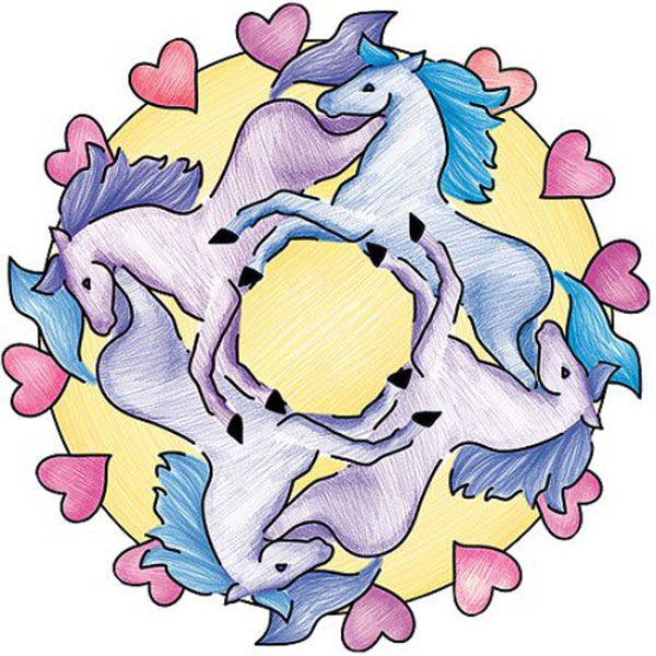 Ravensburger bojanka Mini Mandala dizajner - Konji RA29986 - detalj