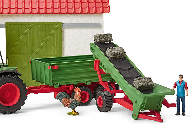 Schleich Figure Domaće životinje - Traka za seno i farmer 42377 - detalj