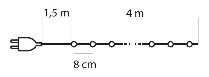 Svetleće loptice za jelku multicolor 50LED 4 metra - detalj