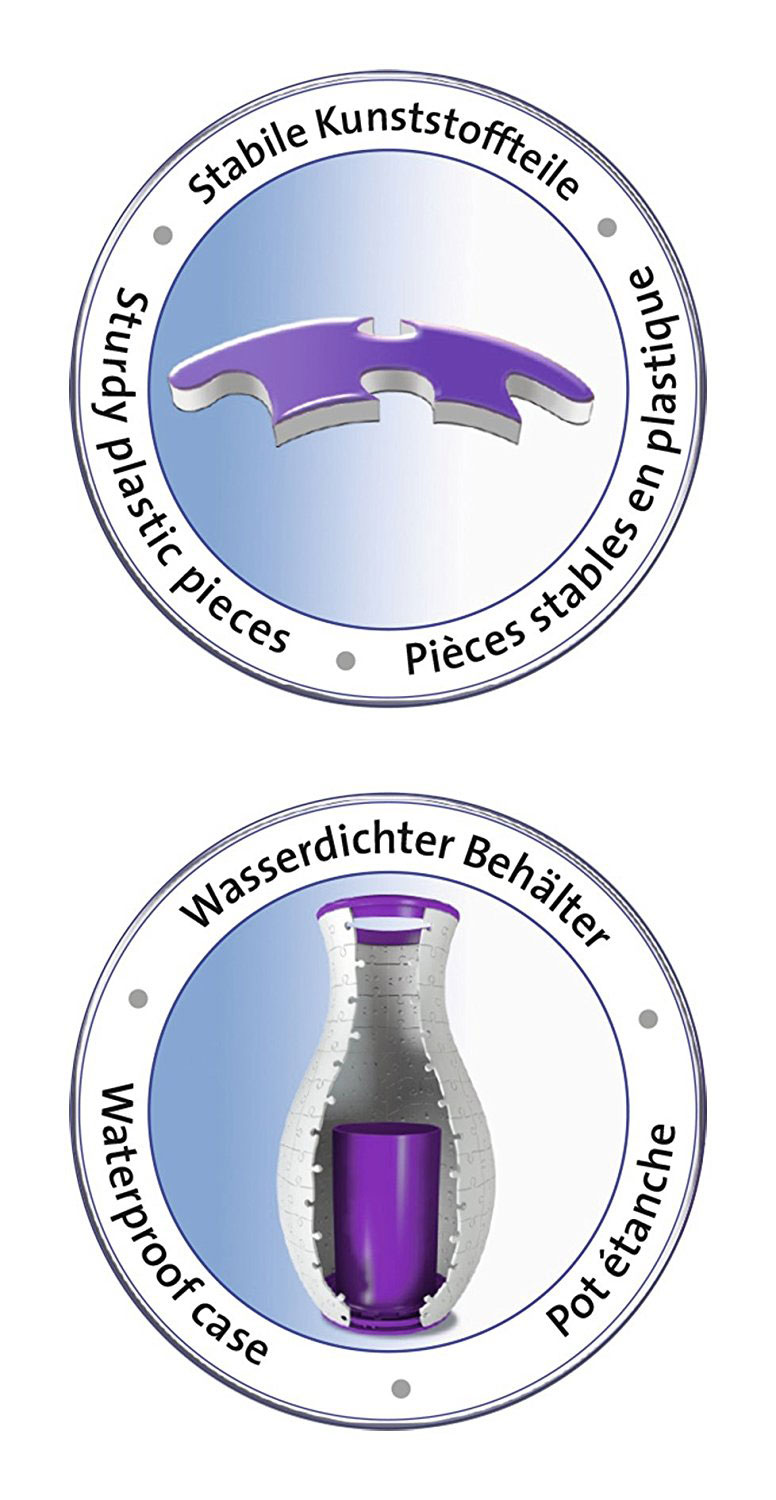 Ravensburger 3D puzzle GIRLY GIRL edition - Za devojčice - Vaza za cveće - Konji - Vase Horses 216 delova RA12052 - detalj