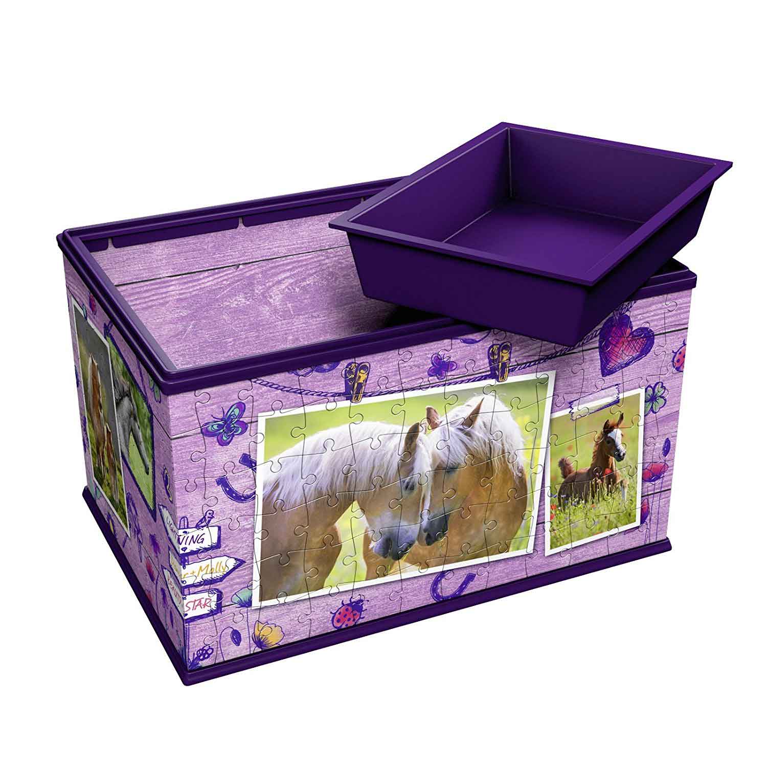  Ravensburger 3D puzzle GIRLY GIRL edition - Za devojčice - Kutija za sitnice - Konji - Storage Box Horses 216 delova RA12072 - detalj