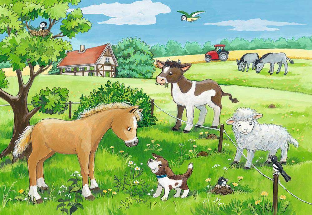 Ravensburger puzzle Dečije puzle - 2x12 - Životinje - Baby Farm Animals 2x12 delova RA07582 - detalj
