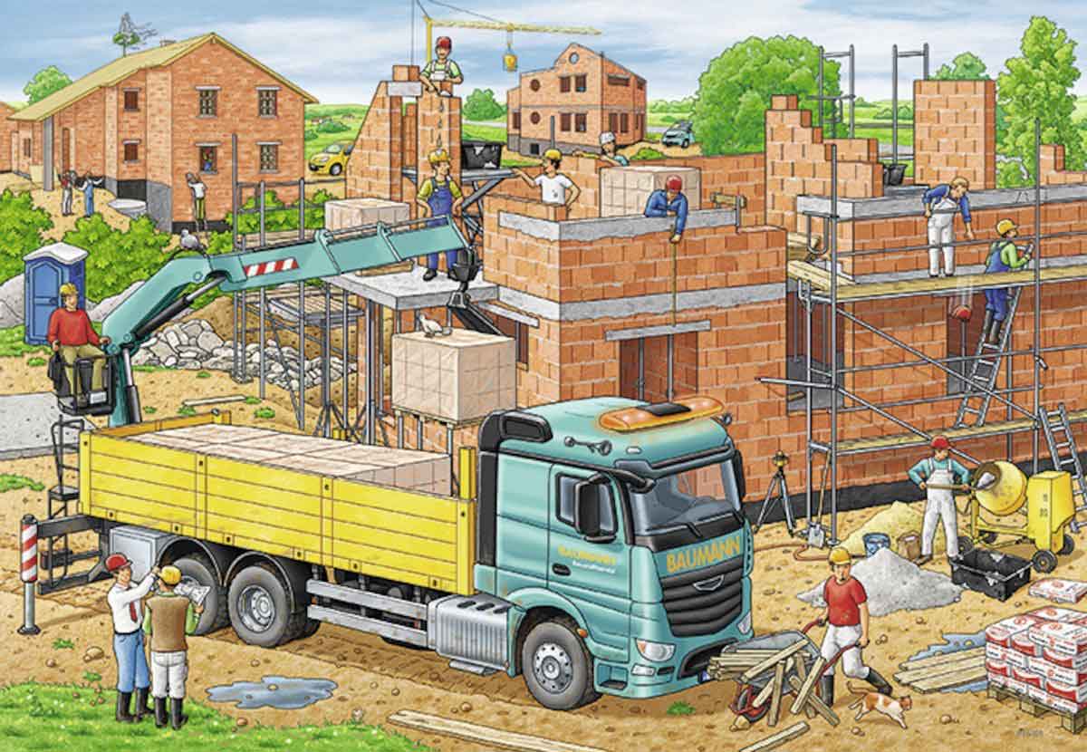 Ravensburger puzzle Dečije puzle - 2x12 - Busy Construction Site 2x12 delova RA07589 - detalj