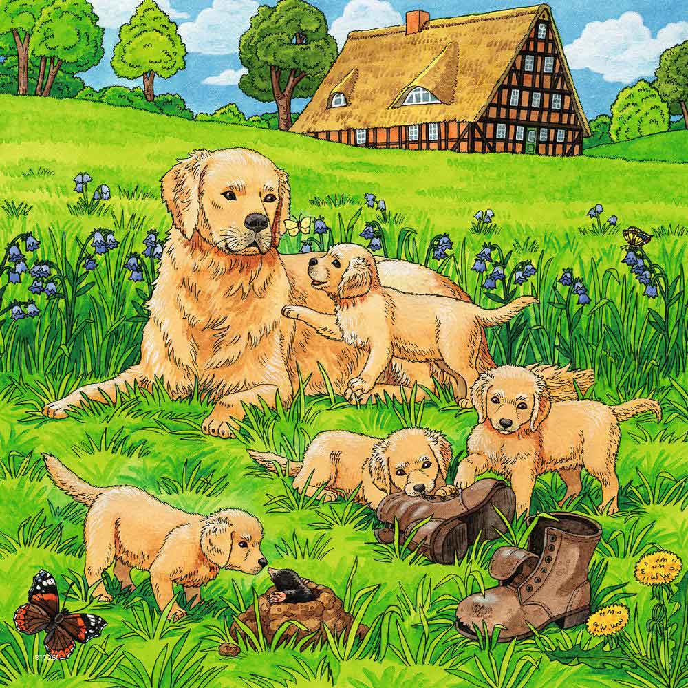Ravensburger puzzle Dečije puzle - 3x49 - Životinje - Mace - Kučići - Cats and Dogs  3x49 delova RA08002 - detalj