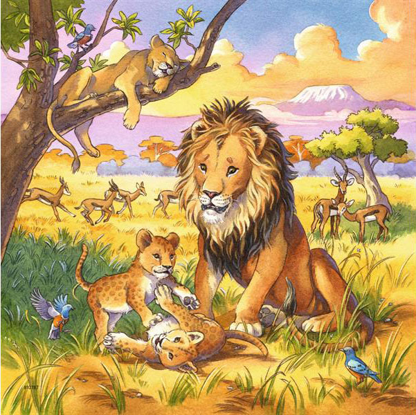 Ravensburger puzzle Dečije puzle - 3x49 - Životinje - Wild Animals 3x49 delova RA08003 - detalj
