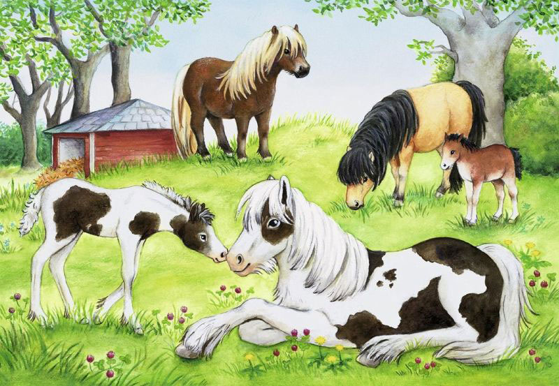 Ravensburger puzzle Dečije puzle - 2x24 - Životinje - Konji - World of Horses  2x24 dela RA08882 - detalj