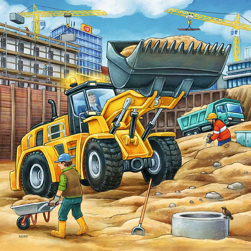 Ravensburger puzzle Dečije puzle - 3x49 - Large construction vehicles 3x49 delova RA09226 - detalj