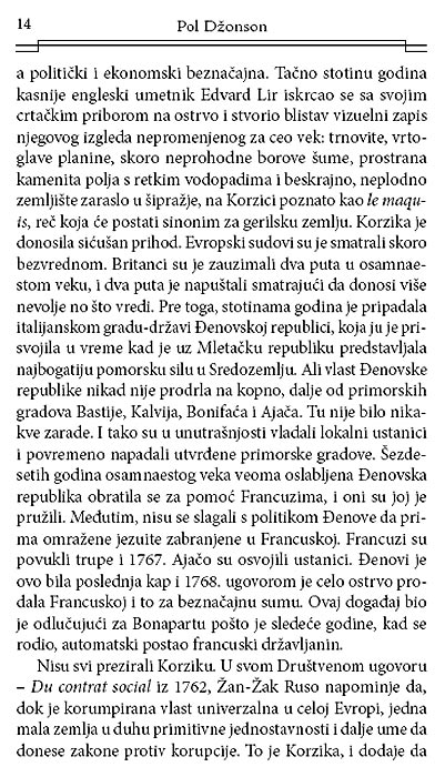 Napoleon, Pol Džonson - detalj