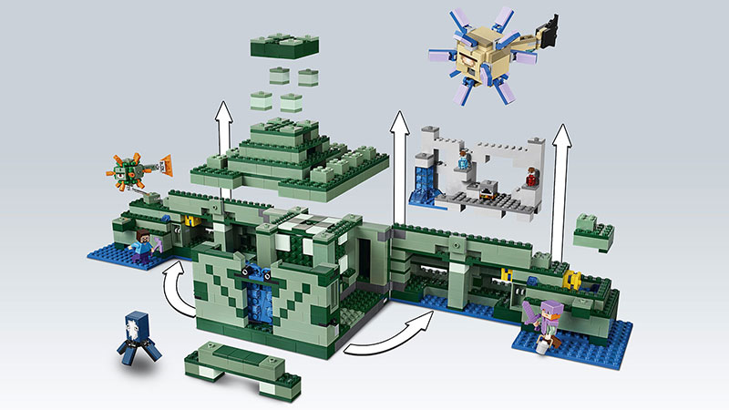LEGO® Minecraft kocke  The Ocean Monument - Okean  1122 dela  21136 - detalj