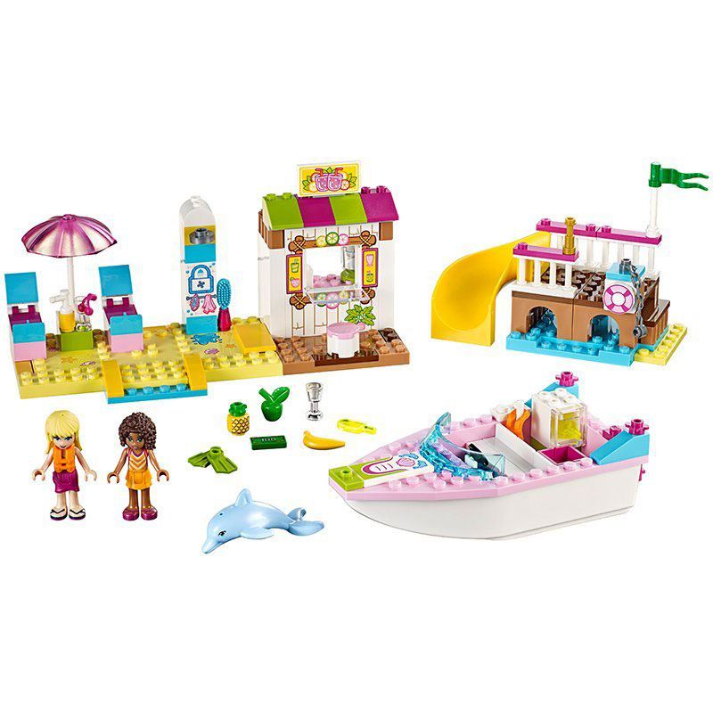 LEGO® Juniors kocke LEGO® FRIENDS - Andrea and Stephanies Beach Holiday - Andrein i Stefanin odmor na plaži  143 dela 10747 - detalj