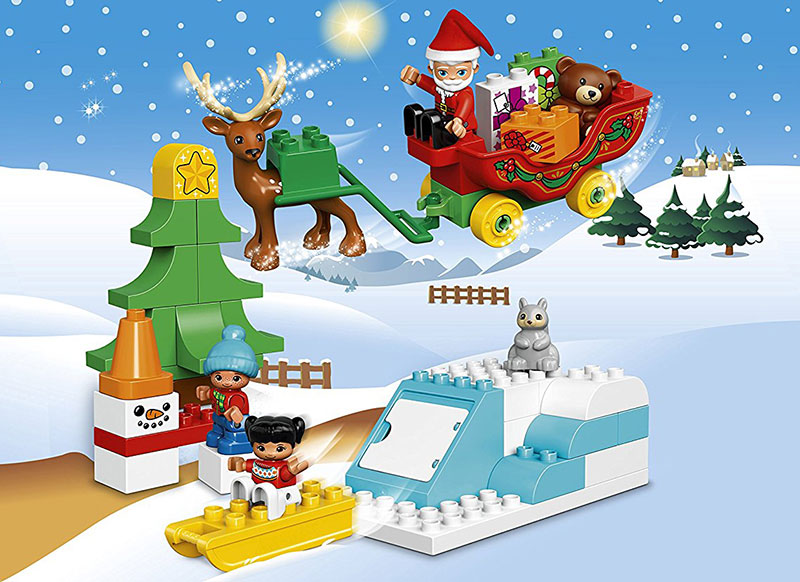 LEGO® DUPLO® kocke Santas Winter Holiday – Deda Mrazovi zimski praznici 45 delova 10837 - detalj