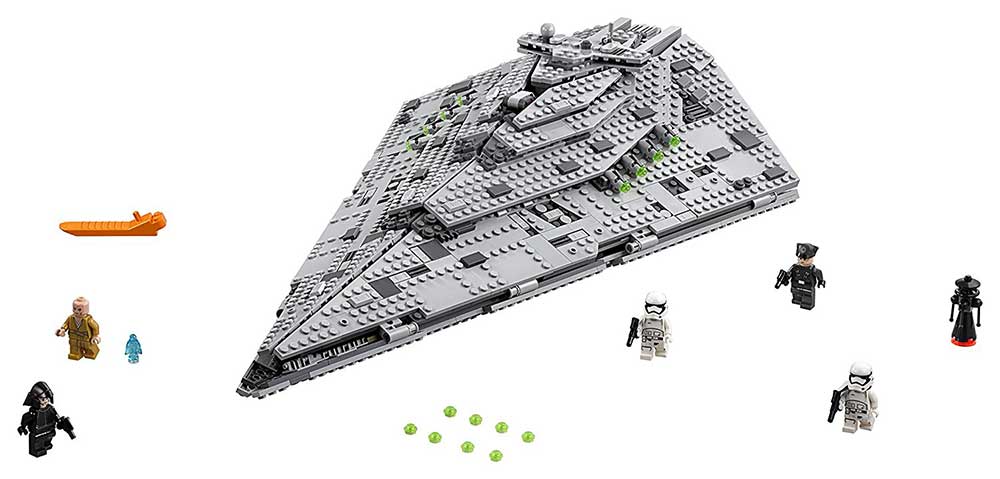 LEGO® STAR WARS™ kocke First Order Star Destroyer - Zvezdani uništitelj Prvog reda 1416 delova 75190 - detalj