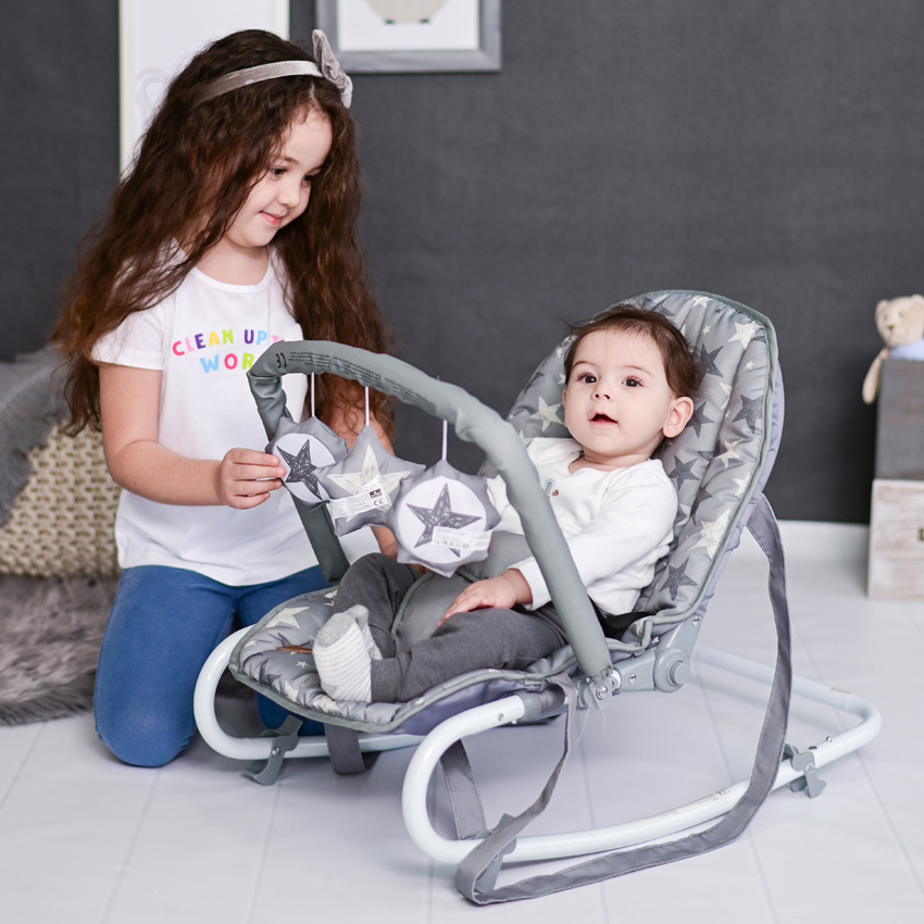 Lorelli Ležaljka za bebe Eliza Noble grey hippo 10110142320 - detalj