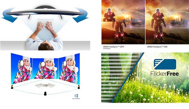 Zakrivljeni monitor Philips 27 inča Full HD 278E8QJAB - detalj