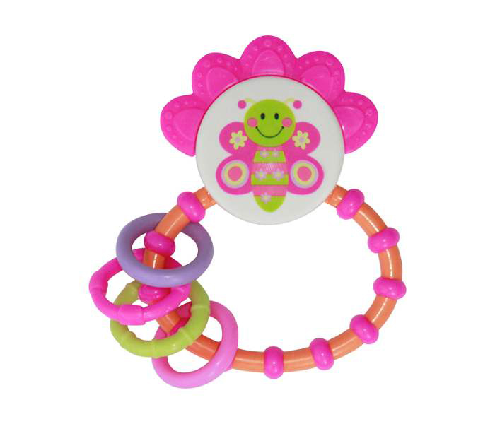 Lorelli Zvečka za bebe Prstenovi - gusar, cvetić, leptirić - detalj