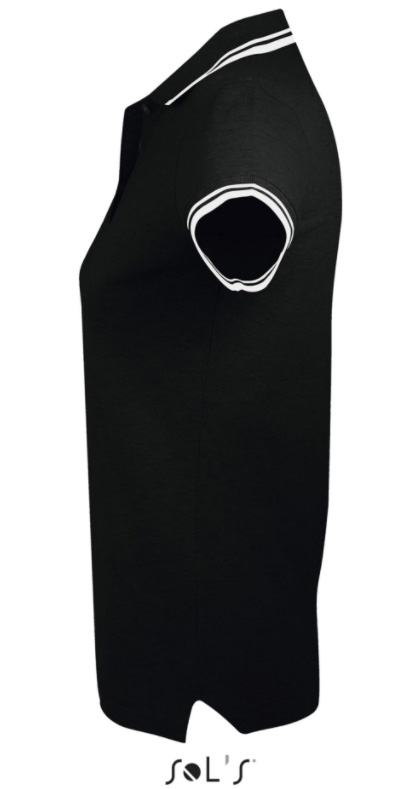 Sols Pasadena Ženska majica sa kragnom vel. XL Black/White 00578 - detalj