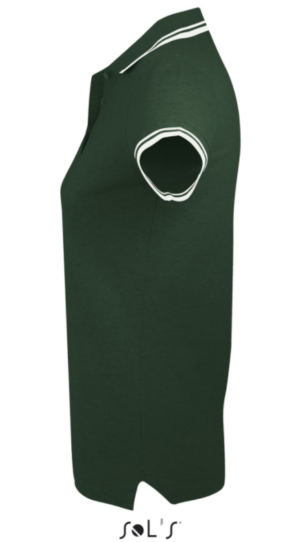 Sols Pasadena Ženska majica sa kragnom vel. XXL Forest Green/White 00578 - detalj