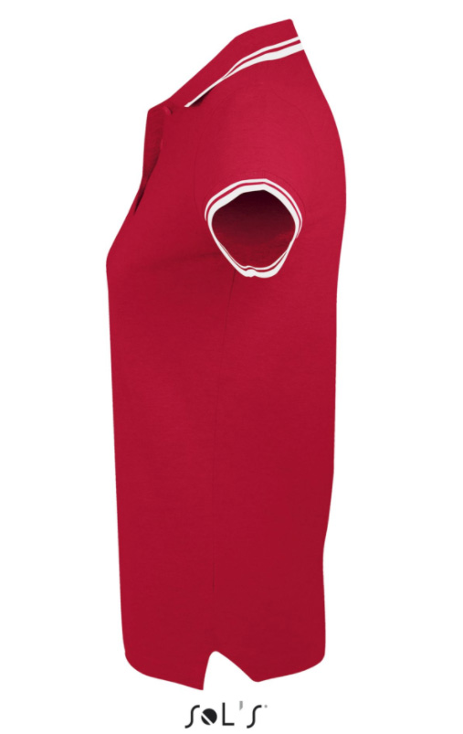 Sols Pasadena Ženska majica sa kragnom vel. XL Red/White 00578 - detalj