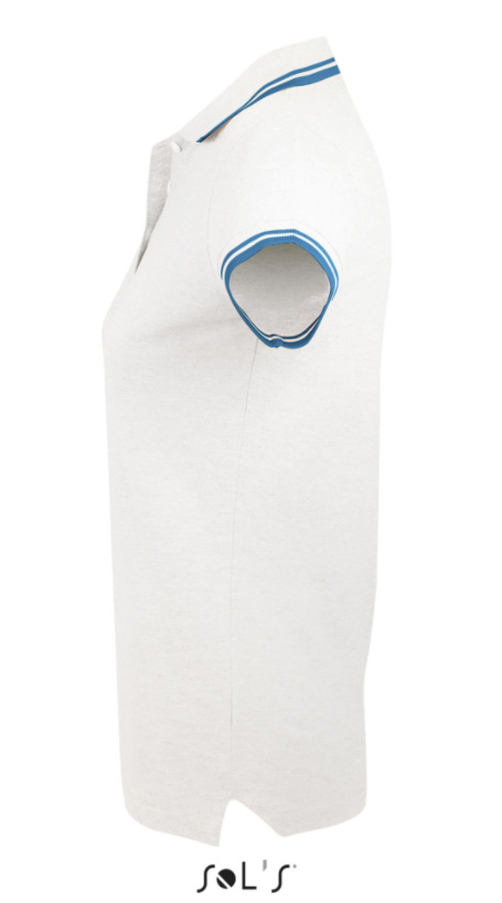 Sols Pasadena Ženska majica sa kragnom vel. M White/Aqua 00578 - detalj