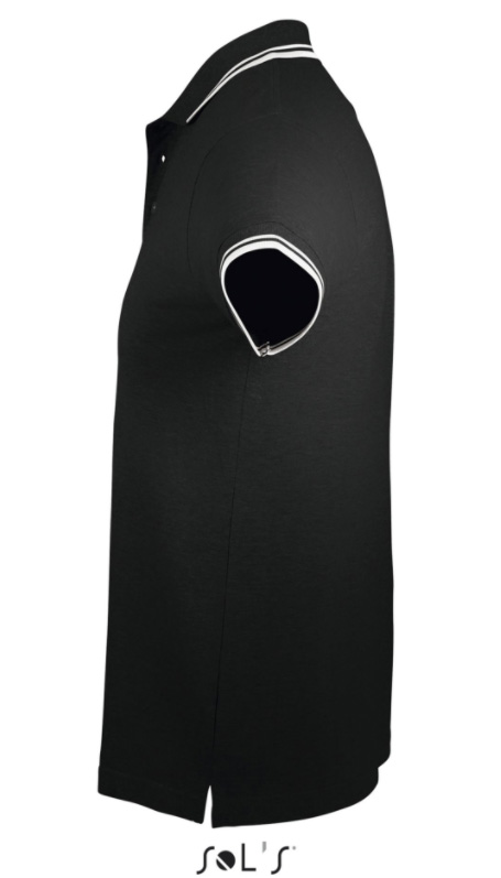 Polo majica za muškarce veličina XL Sols Pasadena Black/White 00577 - detalj