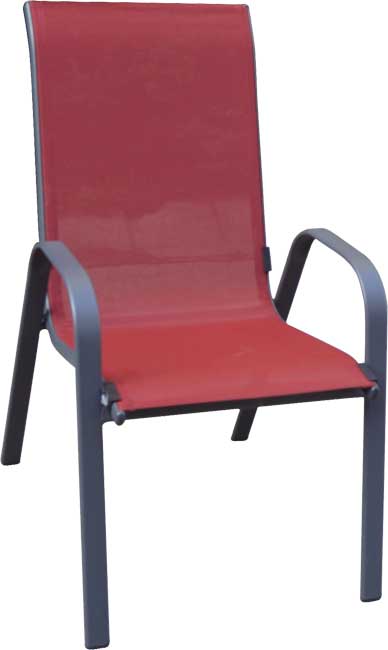 Baštenska Garnitura Metal Tekstilen Como Red - 6 Stolica i Sto Sa Staklom - detalj