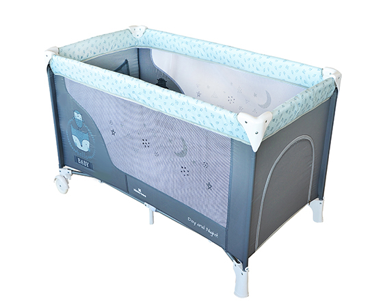 Kikka Boo Prenosivi krevetac DAY AND NIGHT 2 nivoa Blue Fox - detalj