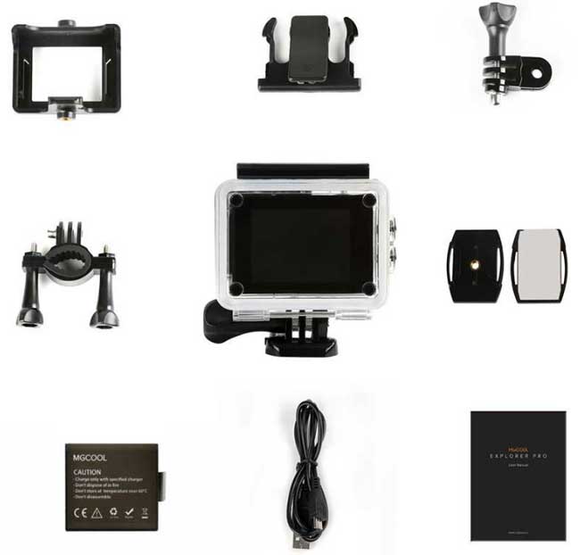 Akciona Kamera MGCOOL Explorer Pro 2 WiFi Touch screen Srebrna - detalj