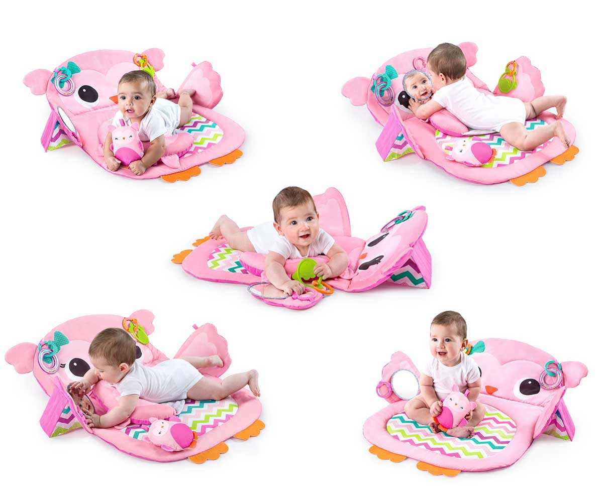 KIDS II Podloga za igru Tummy Time Prop and Play - Pink - detalj