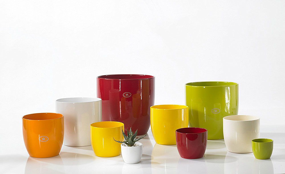 Soendgen keramička saksija Basel 24cm bela - detalj