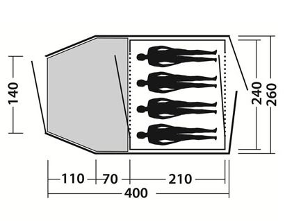 Šator za četiri osobe Easy Camp Cyber 400 120196 - detalj
