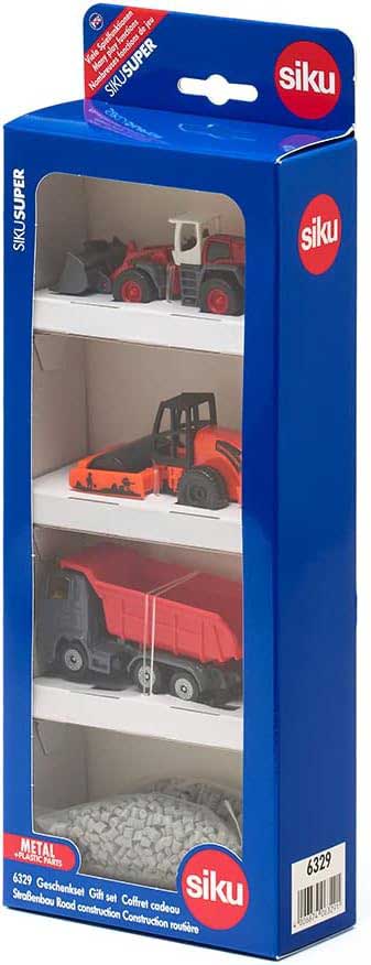 SIKU Igračke set Građevinske mašine Kamion bager valjak 6329 - detalj