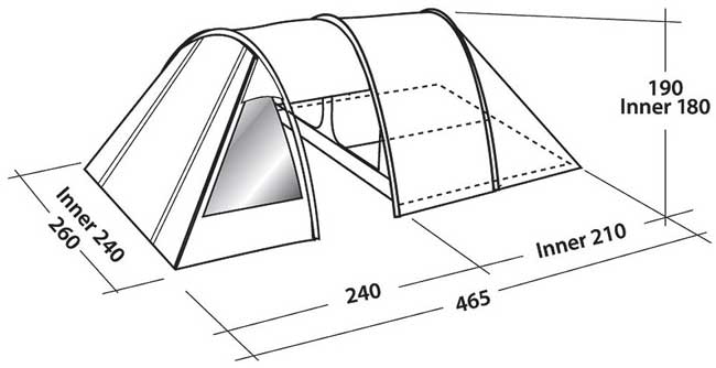 Easy Camp Šator Galaxy 400 Orange 120189 - detalj