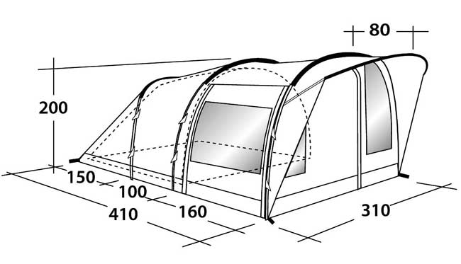 Outwell Šator za pet osoba Rockwell 5 110774 - detalj