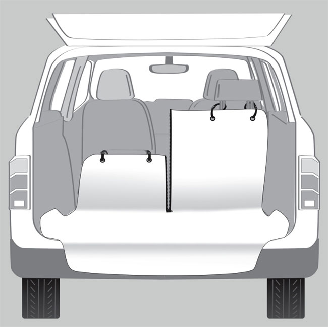 Zaštita za gepek prilikom vožnje pasa - pokrivač sa zipom - Trixie 13238 - detalj