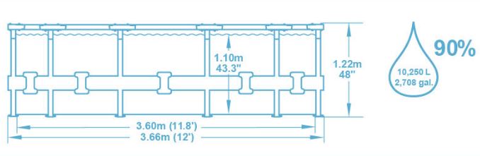 Bestway 56420 Bazen sa čeličnim ramom i kompletnom opremom 366x122 - detalj