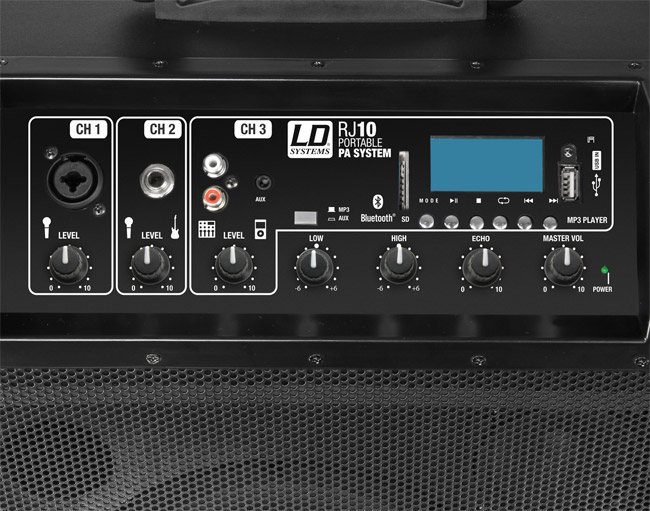 LD Systems Roadjack 10 portabl aktivni razglasni sistem sa punjivom baterijom i ugrađenom miksetom - detalj