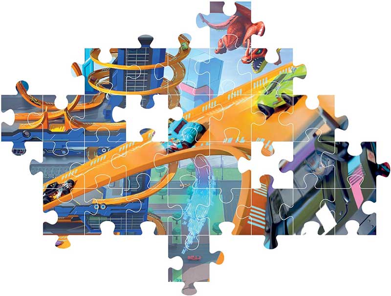 Puzzle slagalice 104 dela Hotwheels Clementoni 25760 - detalj