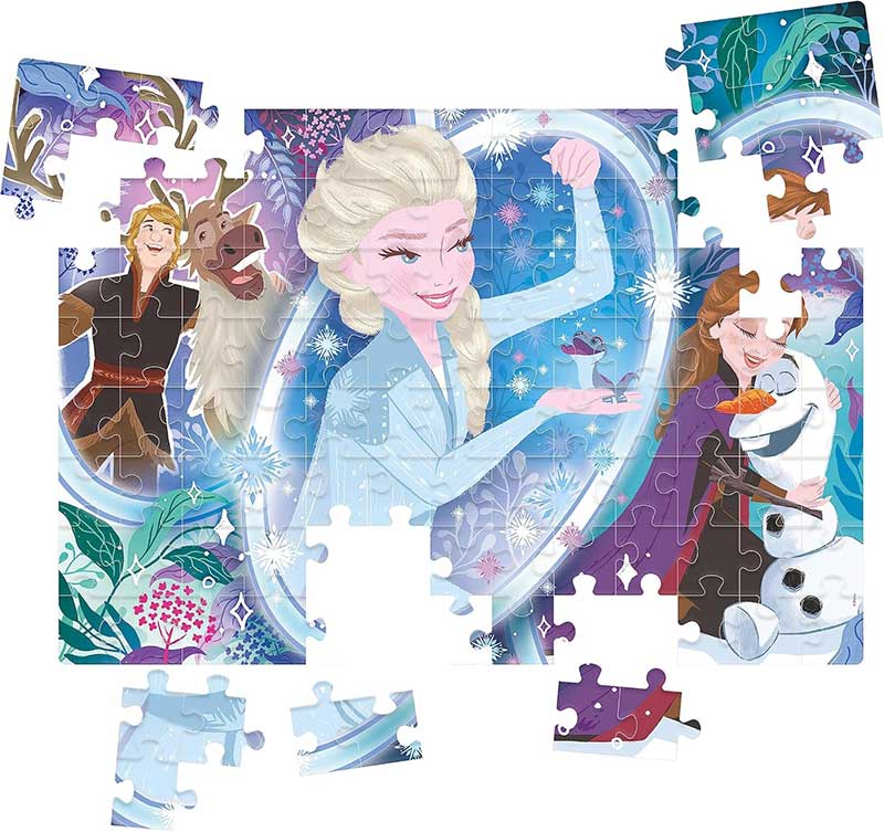 Puzzle slagalice 104 dela Zaleđeno kraljevstvo 2 Clementoni 25737 - detalj