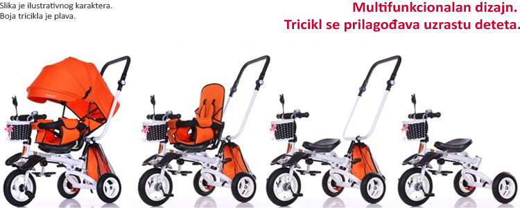 Tricikl Guralica Playtime Relax 413 Plava - detalj