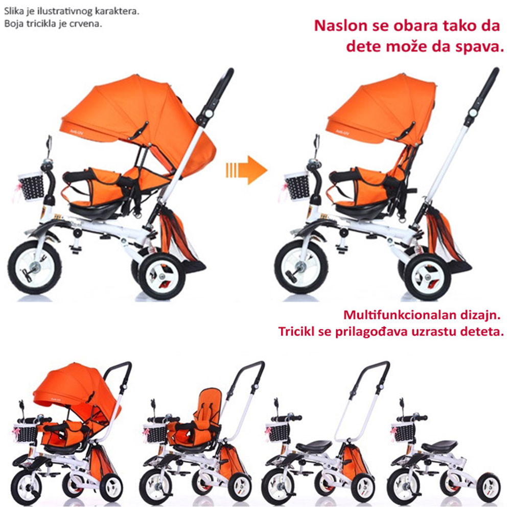 Tricikl Guralica Playtime Relax 413 Crvena - detalj